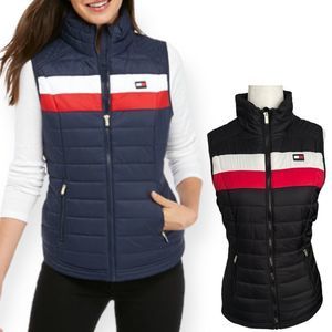 Women's Quilted Vest - Navy and Black